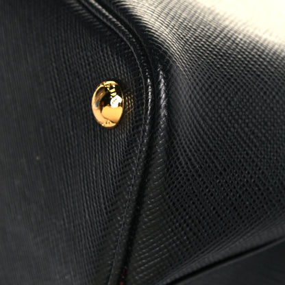 Prada Saffiano Cuir Small Double Bag Black Fuoco 11 of 13