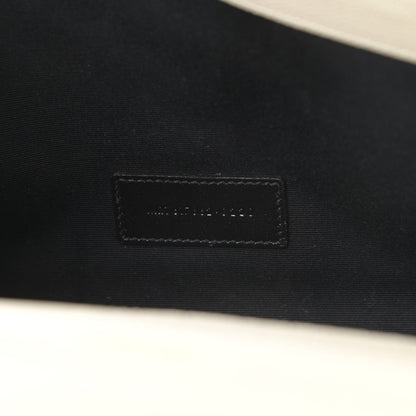 Saint Laurent Grain De Poudre Matelasse Chevron Monogram Envelope Clutch Blanc Vintage 7 of 11