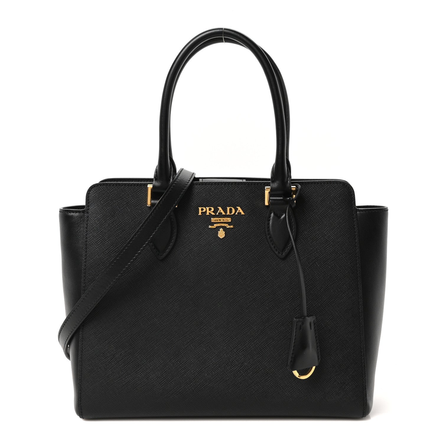 Prada Saffiano Soft Calfskin Small Zippered Tote Black 1 of 10