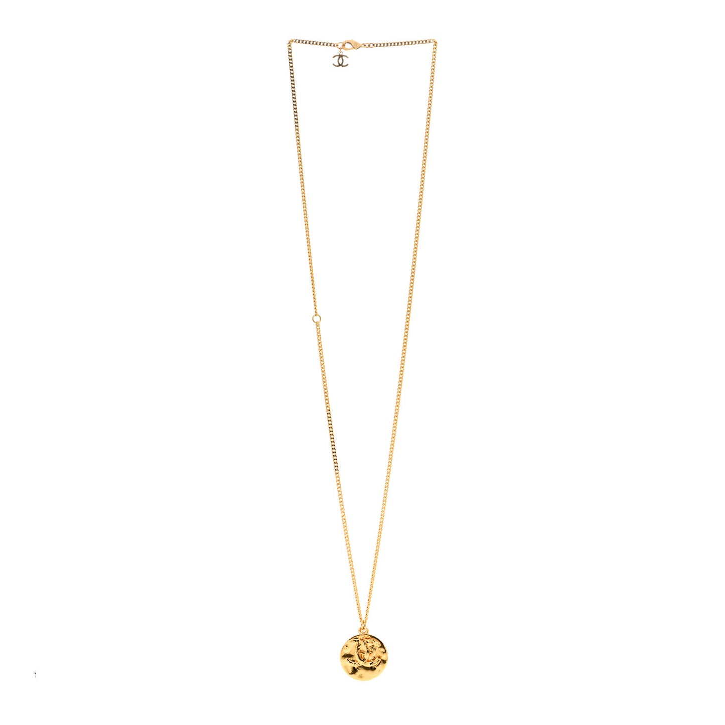 Metal Resin CC Round Pendant Necklace Gold Black