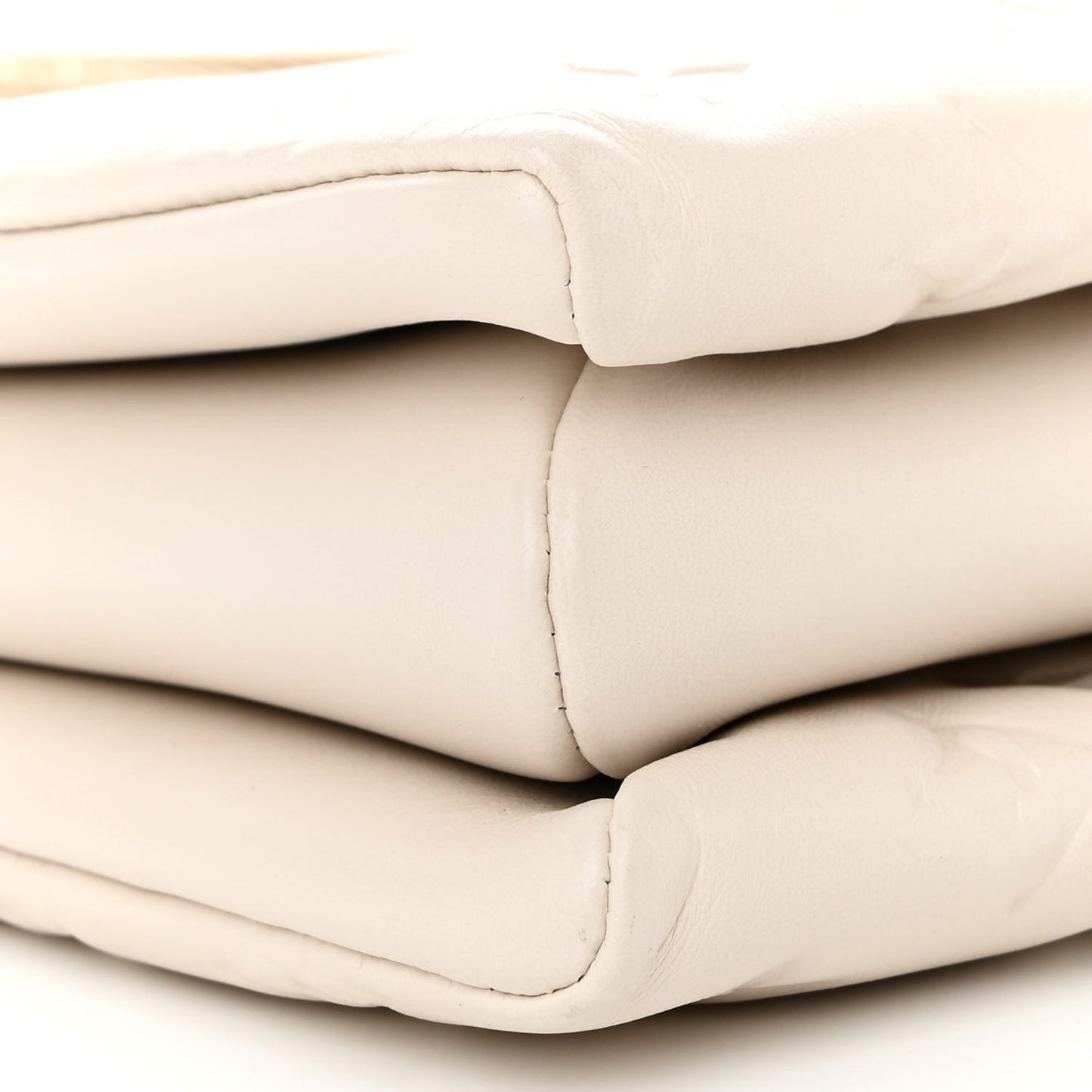 Lambskin Embossed Monogram Coussin PM Beige Cream