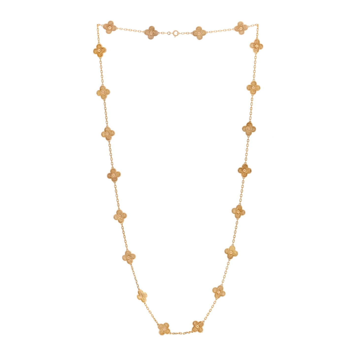 18K Yellow Gold 20 Motifs Vintage Alhambra Necklace