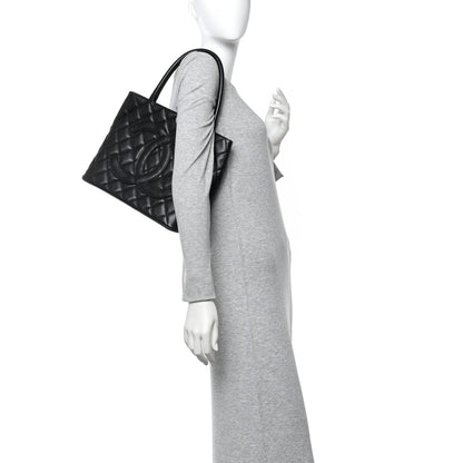 Chanel Caviar Quilted Medallion Tote Black 2 of 15
