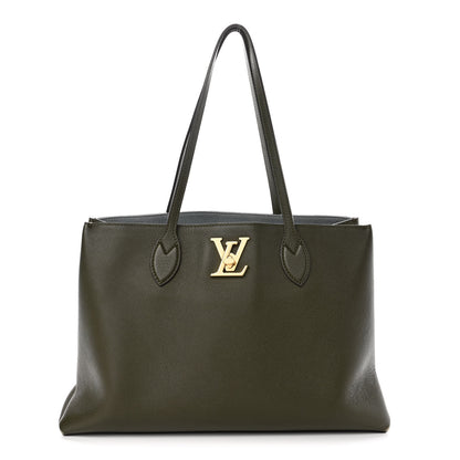 Louis Vuitton Grained Calfskin Lockme Shopper Kaki 1 of 9
