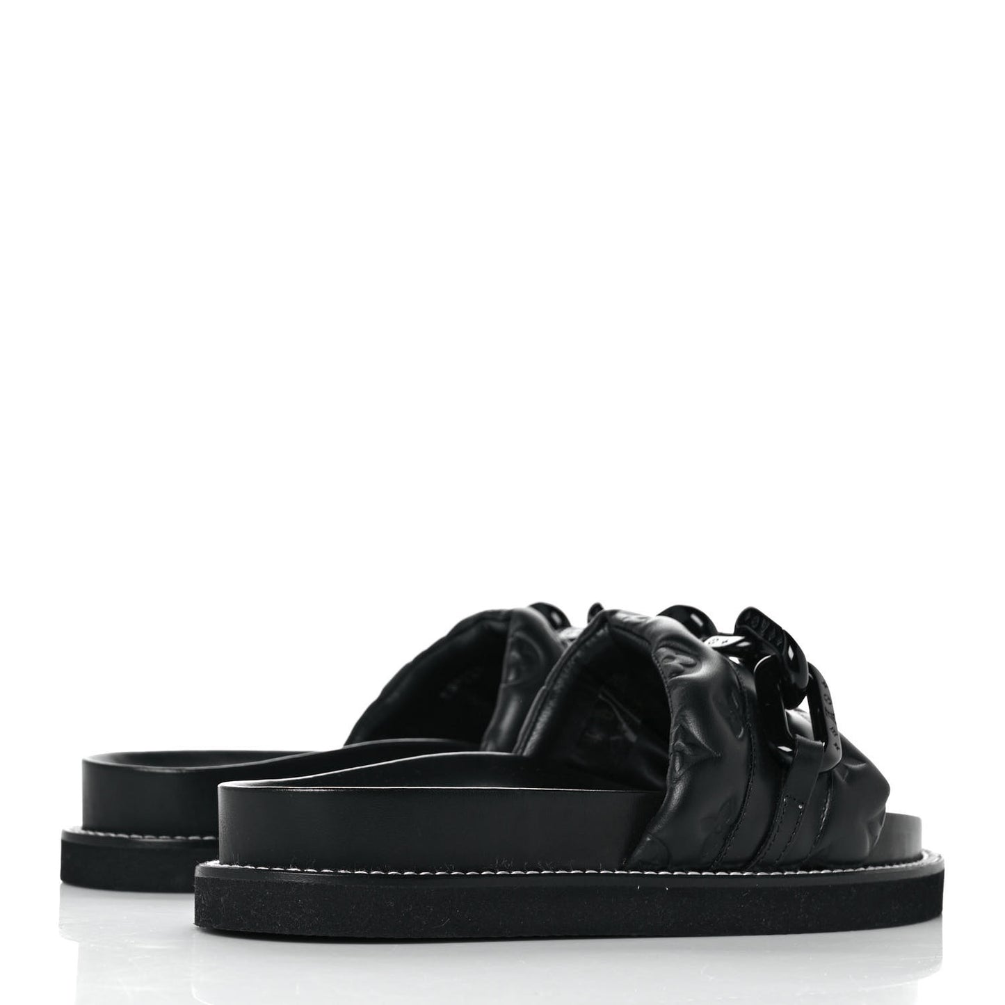 Calfskin Embossed Monogram Sunset Flat Comfort Mule 39 Black