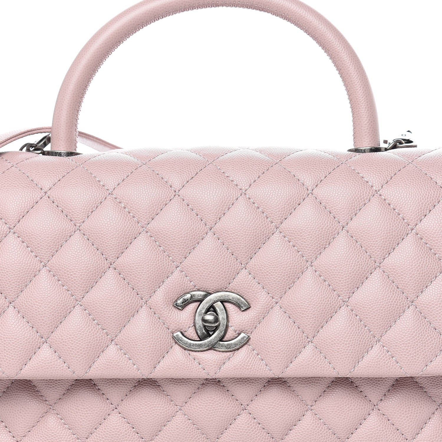 Chanel Caviar Quilted Small Coco Handle Flap Pink 10 of 11