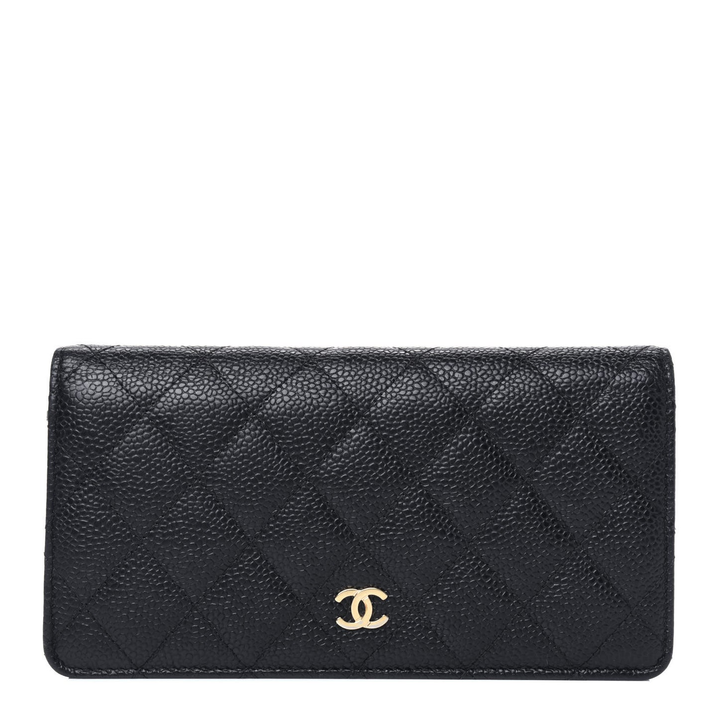 Caviar Quilted Yen Wallet Black