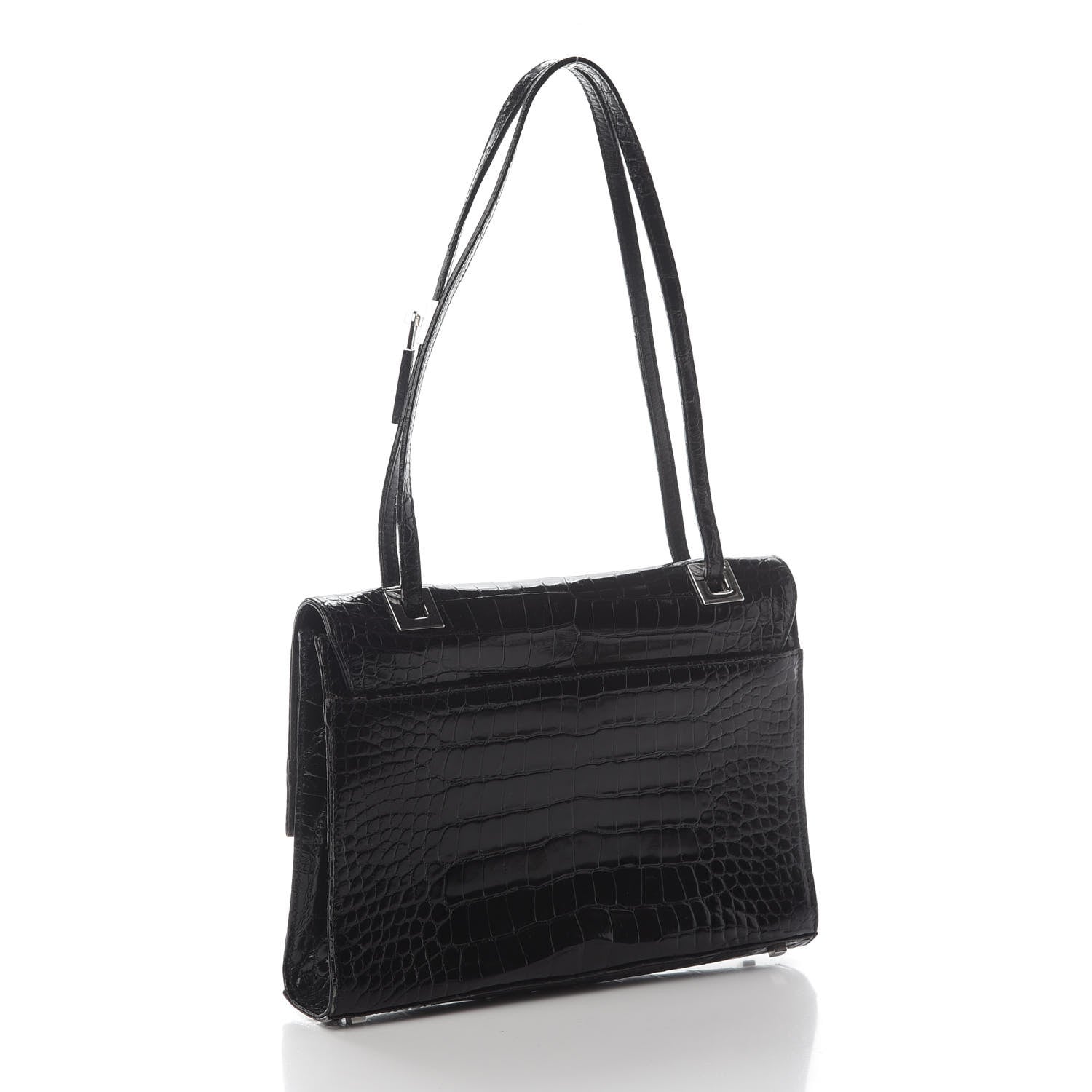 Gucci Alligator Shoulder Bag Black 2 of 10