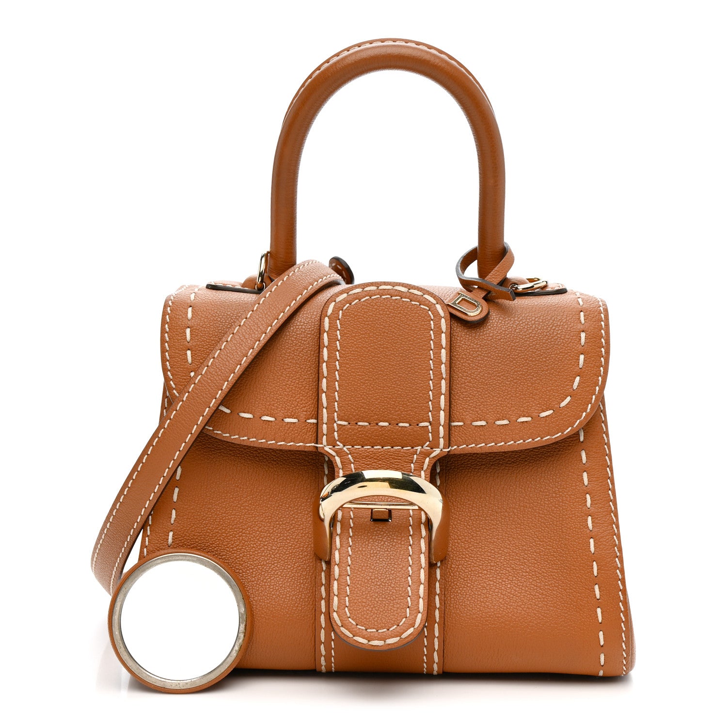 Delvaux Grained Rodeo Calfskin Surpique Mini Brillant Satchel Vegetal Ivory 3 of 11