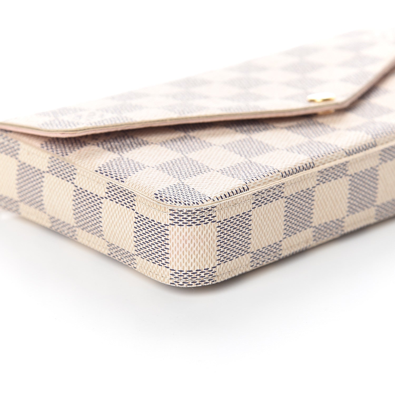 Louis Vuitton Damier Azur Pochette Felicie Chain Wallet Rose Ballerine 7 of 8