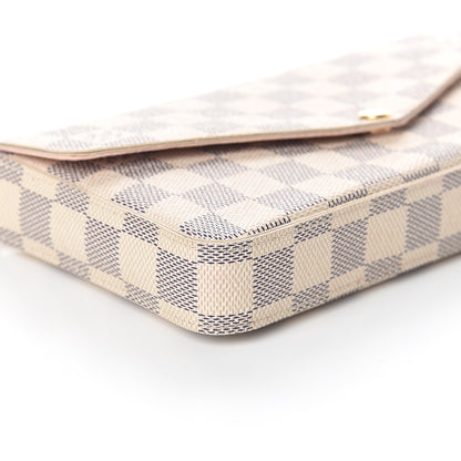 Louis Vuitton Damier Azur Pochette Felicie Chain Wallet Rose Ballerine 7 of 8