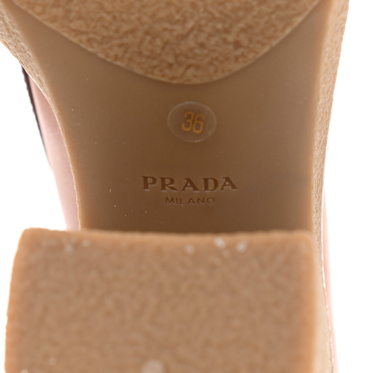 Prada Calfskin Metal Triangle Logo Flow Heeled Loafers 36 Caramel 11 of 18