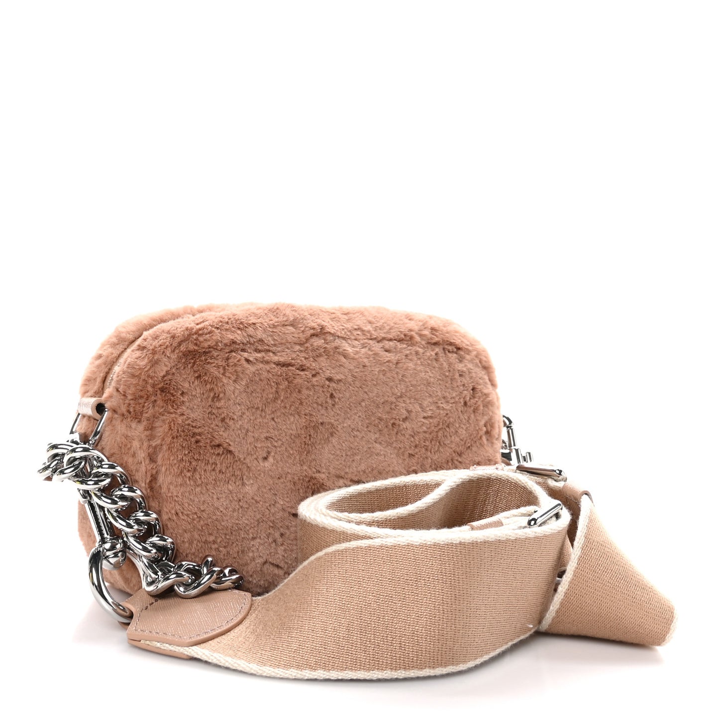 Faux Fur Plush Snapshot Camera Bag Brown