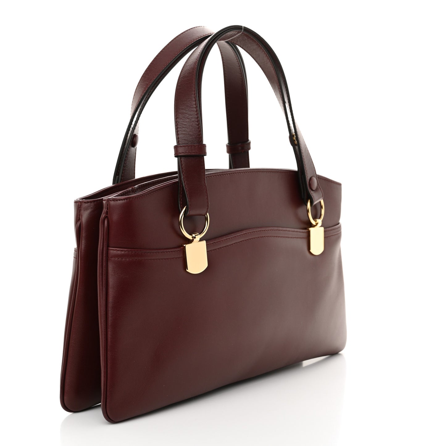 Vitello Palmellato Lux Large Arli Top Handle Bag Vintage Bordeaux