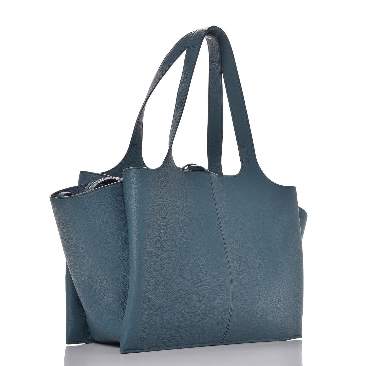 Baby Grained Calfskin Medium Tri-Fold Bag Ocean
