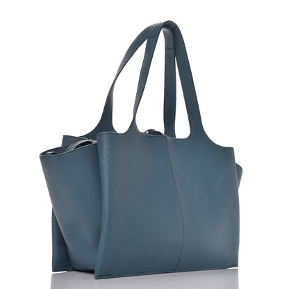 Celine Baby Grained Calfskin Medium Tri-Fold Bag Ocean 3 of 10