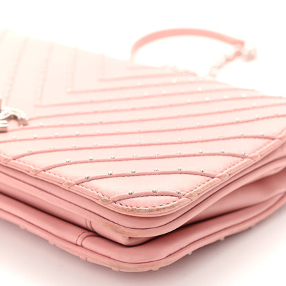 Chanel Calfskin Studded Chevron Quilted Flap Pink 9 of 10