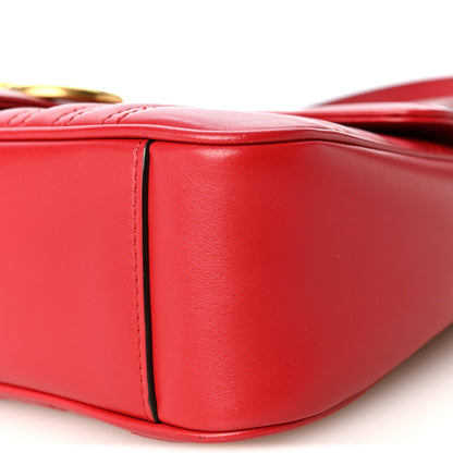 Gucci Calfskin Matelasse Small GG Marmont Shoulder Bag Hibiscus Red 10 of 10