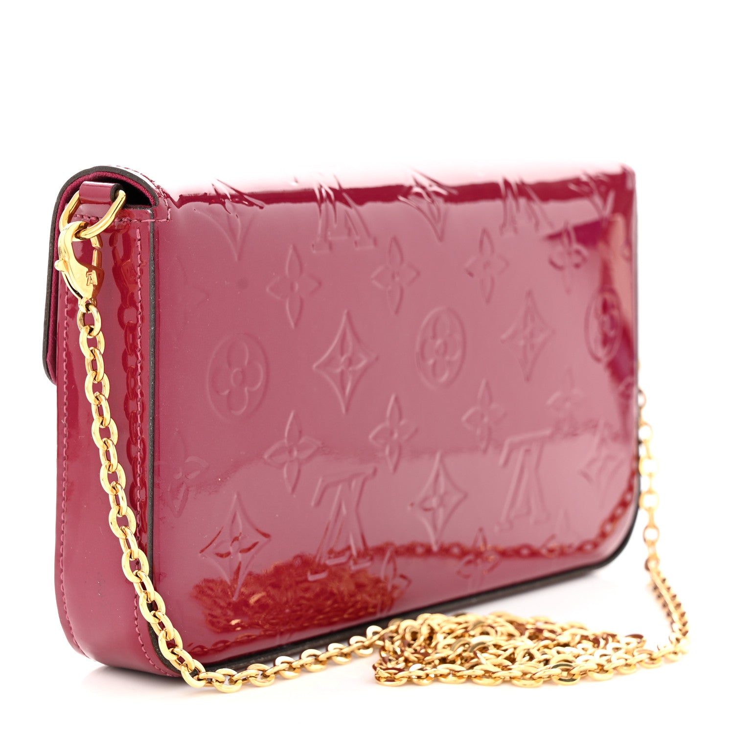 Louis Vuitton Vernis Felicie Chain Wallet Magenta 4 of 11