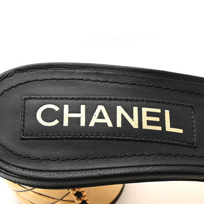 Chanel Lambskin Chain CC Mules 37.5 Black Gold 9 of 10