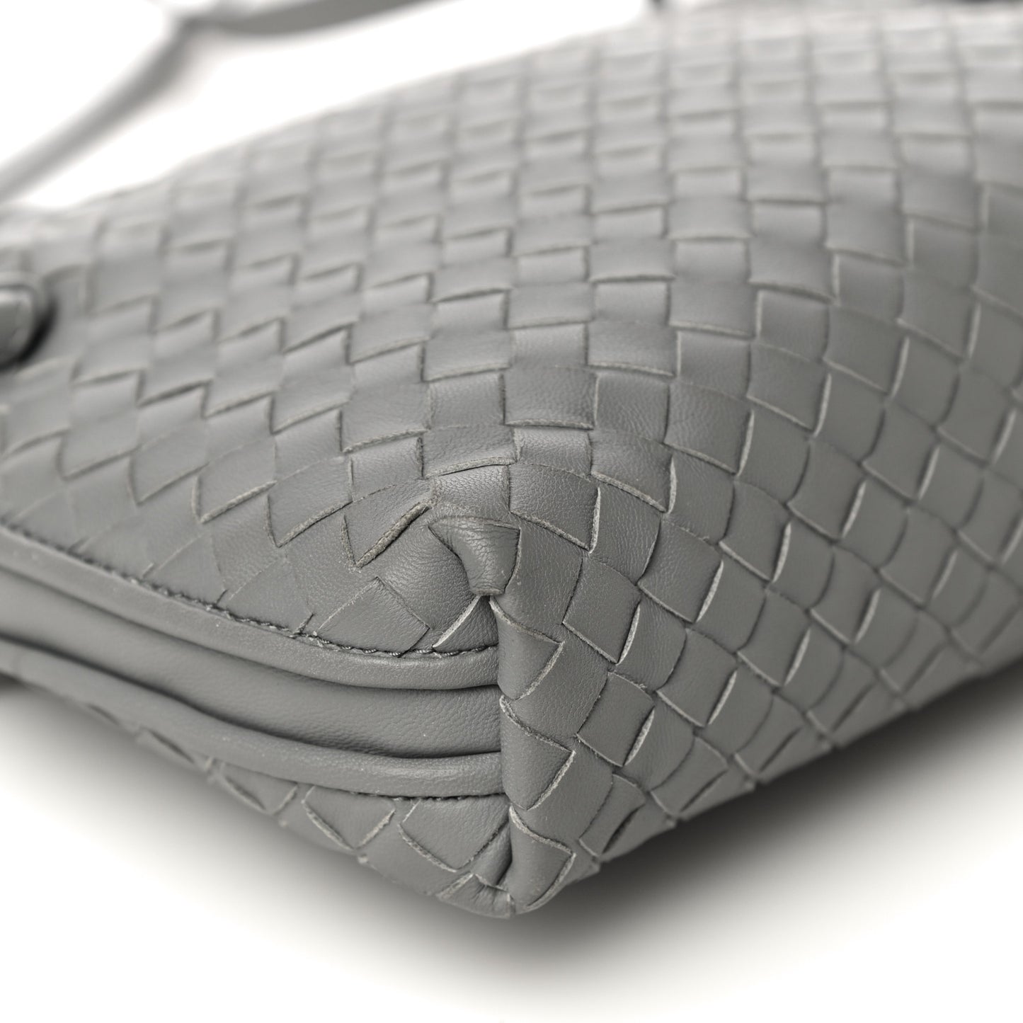 Nappa Intrecciato Nodini Crossbody Messenger Light Grey