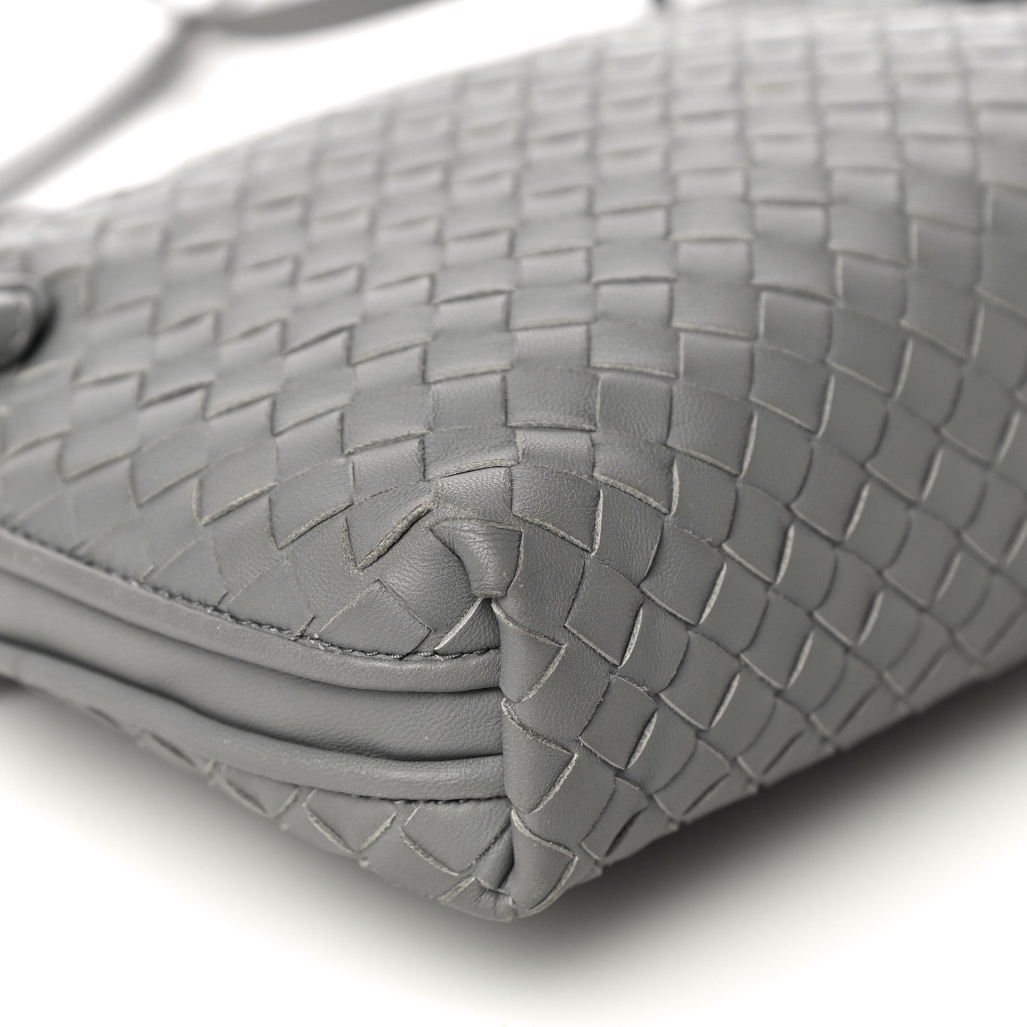 Bottega Veneta Nappa Intrecciato Nodini Crossbody Messenger Light Grey 9 of 13