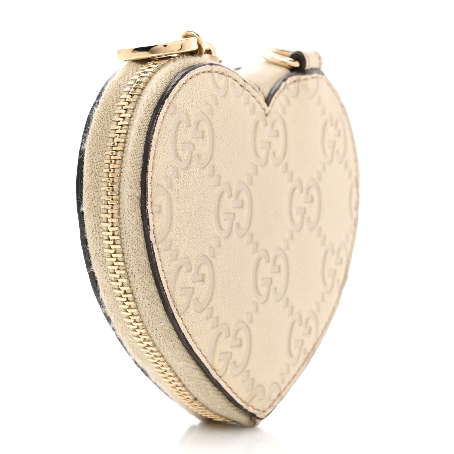Gucci Guccissima Heart Coin Purse White 3 of 10