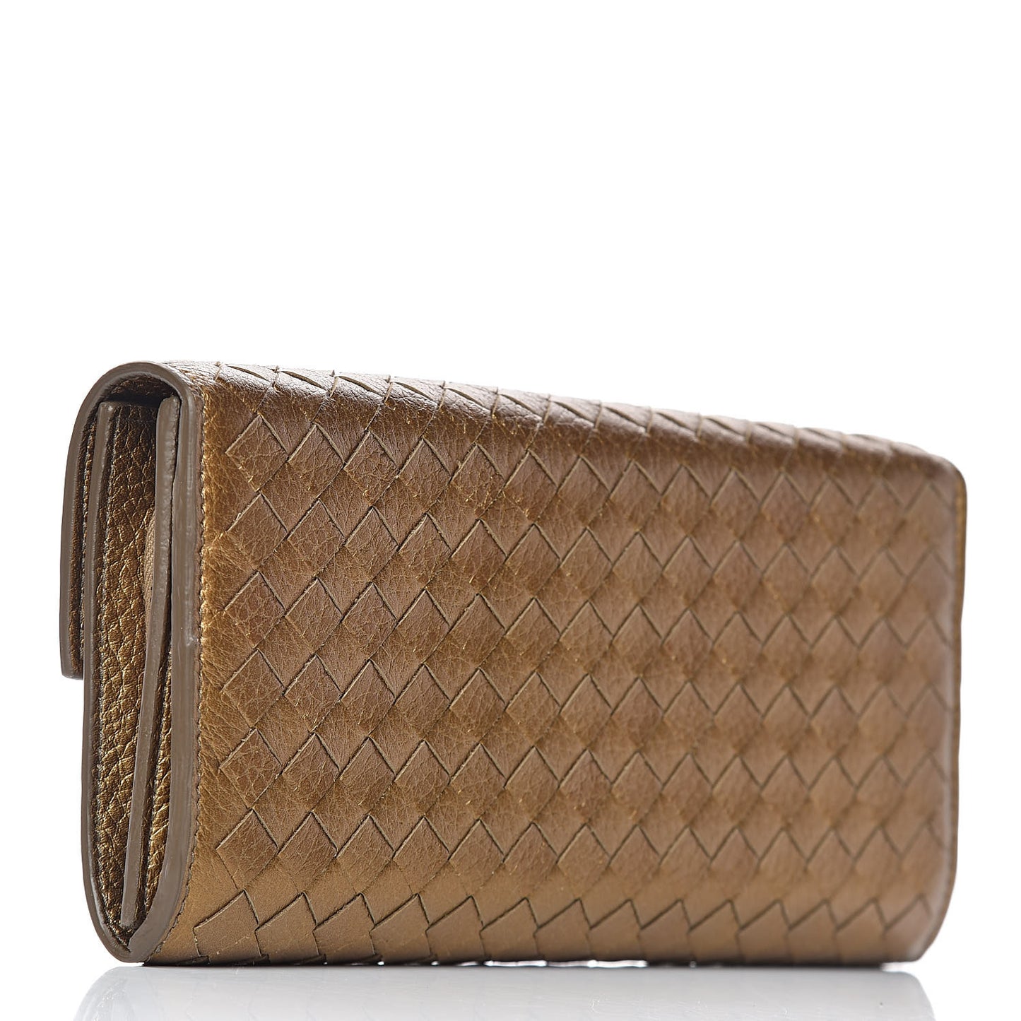 Nappa Intrecciato Continental Wallet New Bronze