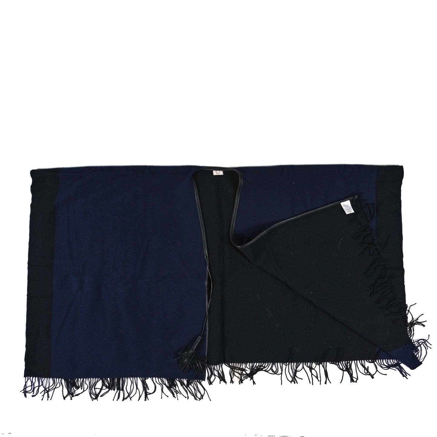 Wool Cashmere Alamo Poncho Blue Black