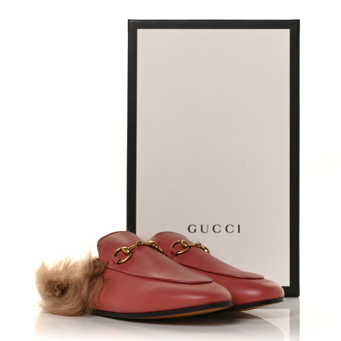 Calfskin Fur Womens Princetown Slippers 36 Lipstick Rose Natural