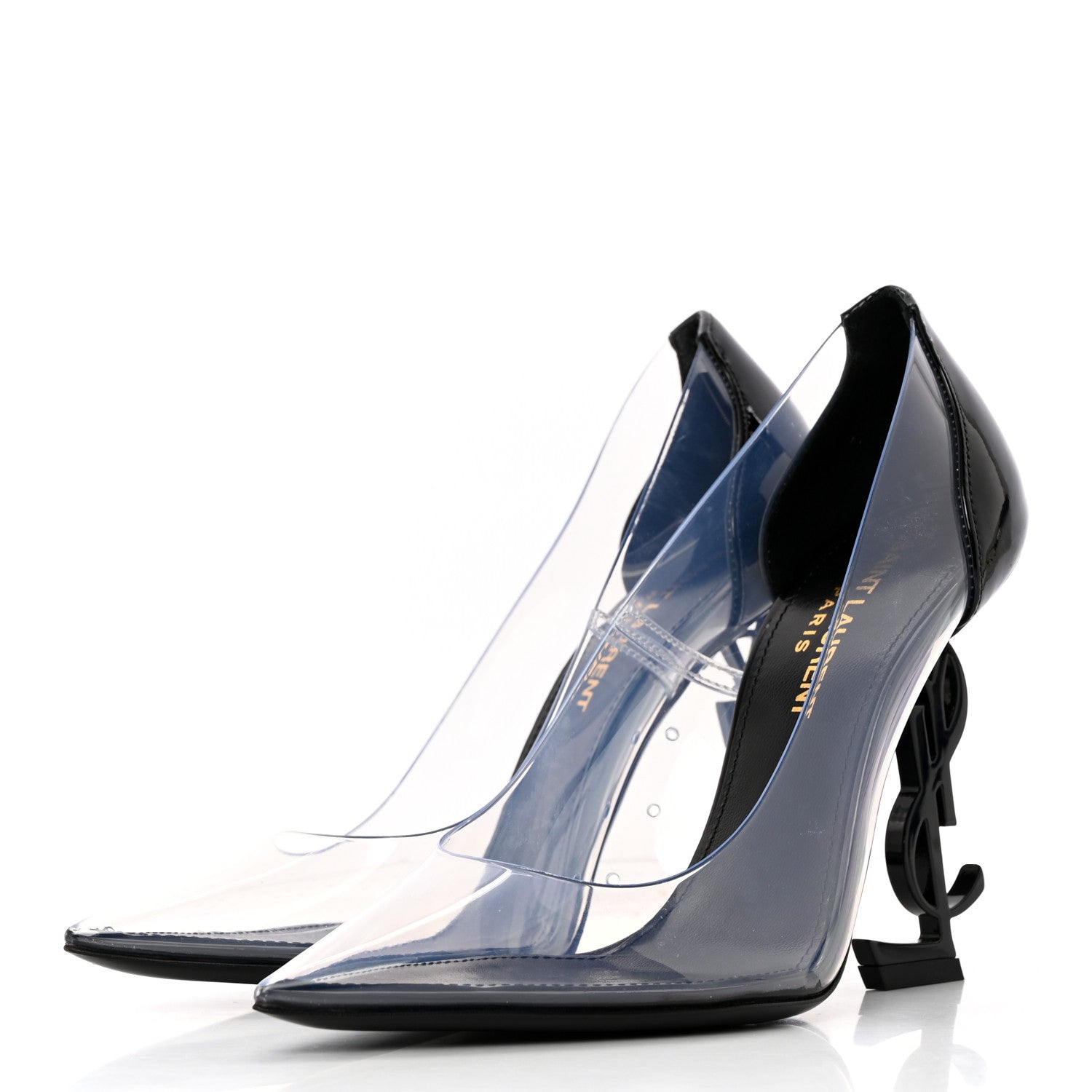 Saint Laurent Patent Calfskin PVC Opyum 35 Black Transparent 3 of 10