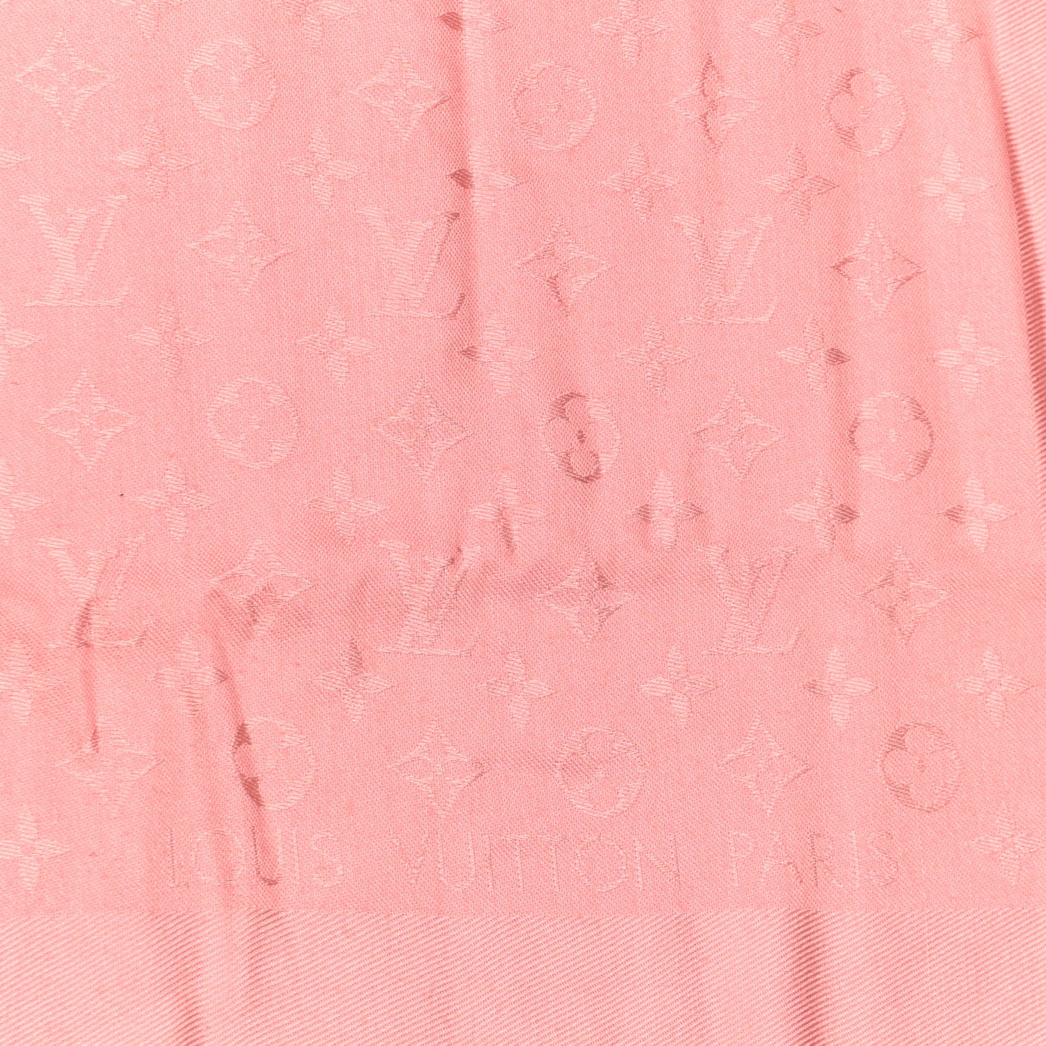 Louis Vuitton Silk Wool Monogram Shawl Pink 2 of 3