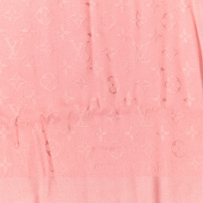 Louis Vuitton Silk Wool Monogram Shawl Pink 2 of 3