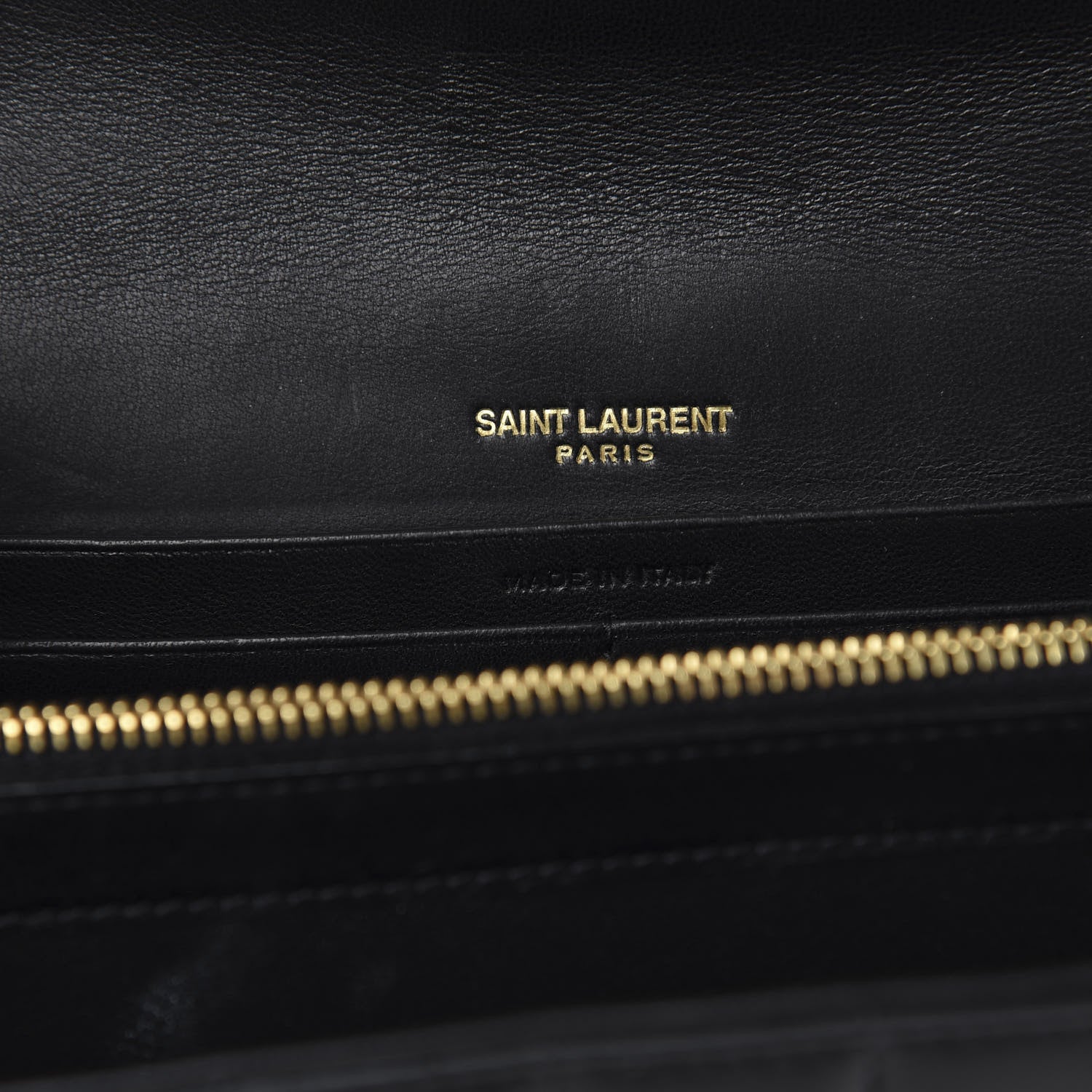 Saint Laurent Lambskin Matelasse Monogram Vicky Chain Wallet Black 6 of 11