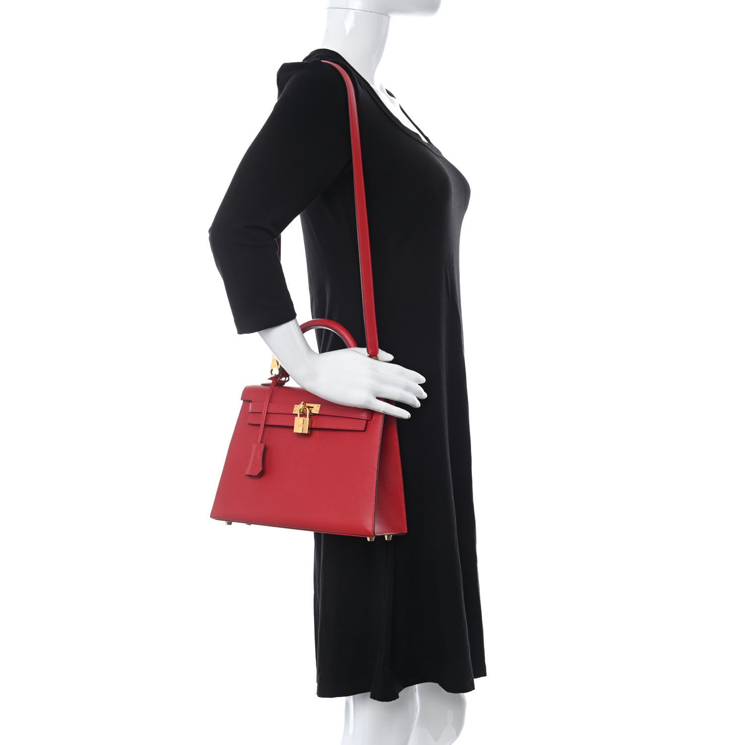 Hermes Epsom Kelly Sellier 25 Rouge Casaque 2 of 11