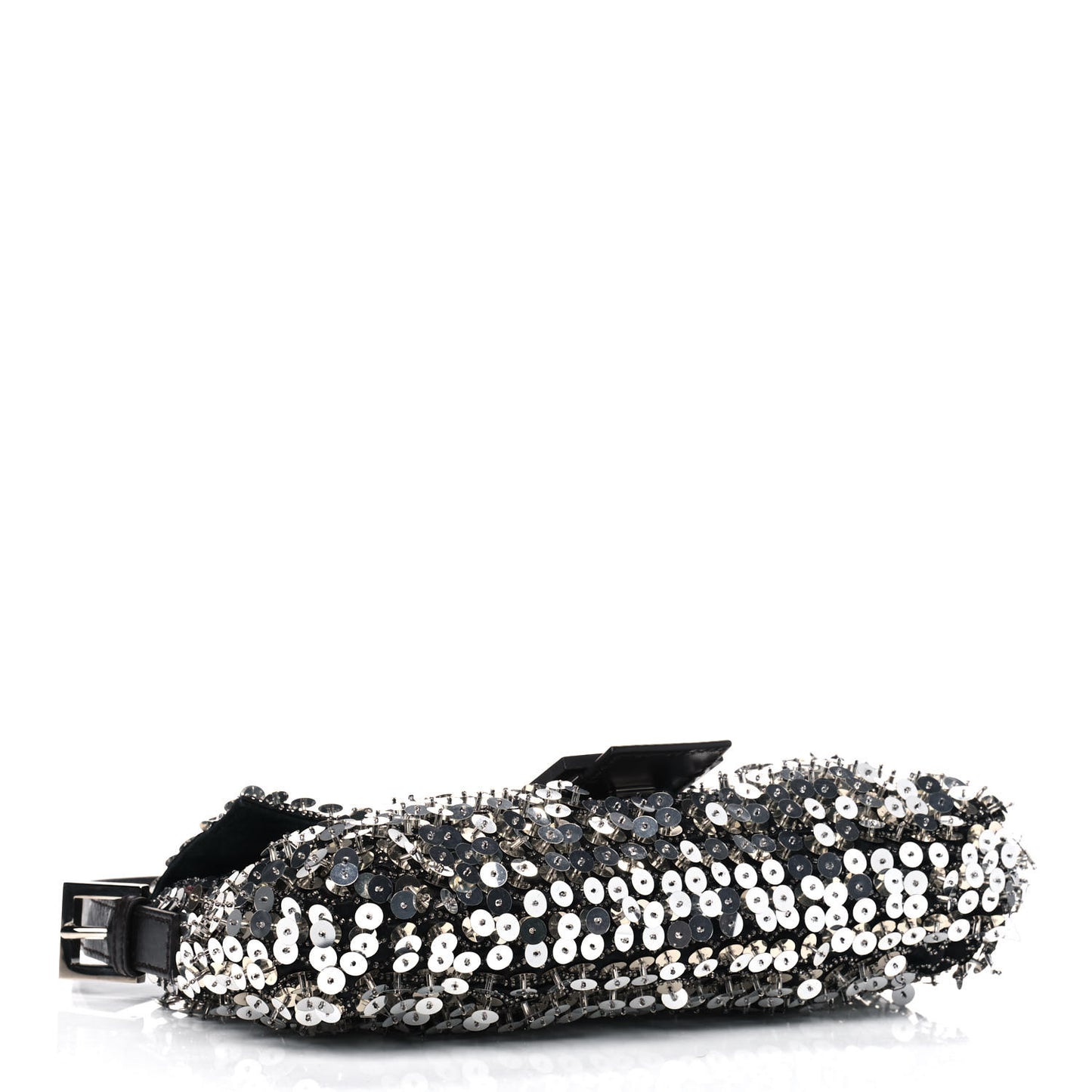 Sequin Beaded Baguette Silver Dark Brown