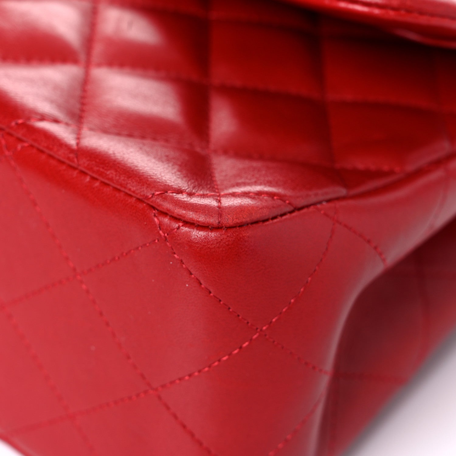 Chanel Lambskin Quilted Jumbo Double Flap Red 6 of 26
