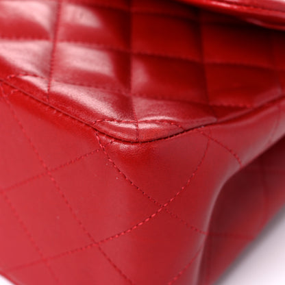 Chanel Lambskin Quilted Jumbo Double Flap Red 6 of 26