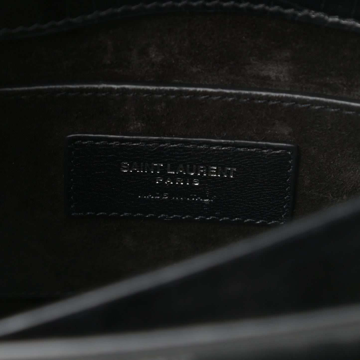 Calfskin Crocodile Embossed Medium Monogram Sunset Black