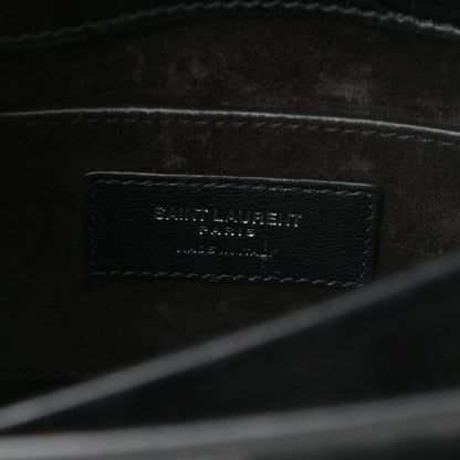 Saint Laurent Calfskin Crocodile Embossed Medium Monogram Sunset Black 6 of 10