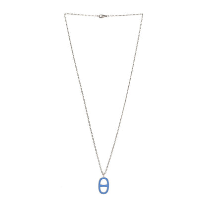 Hermes Laquered Iliade Pendant Necklace Bleu Paradis 3 of 5