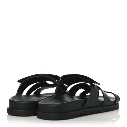 Hermes Calfskin Womens Chypre Sandals 38 Black 4 of 9