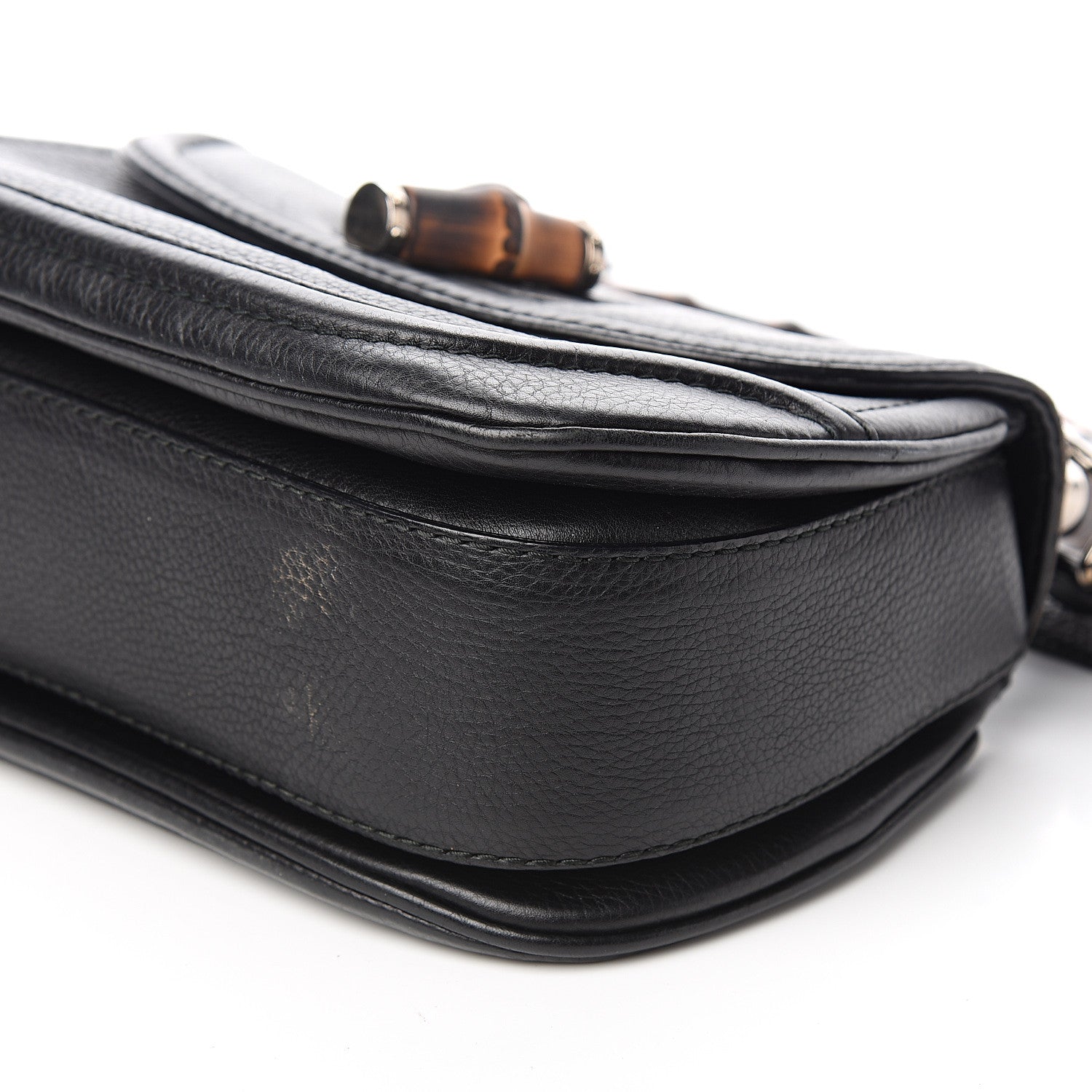 Gucci Calfskin Medium New Bamboo Top Handle Bag Black 10 of 12