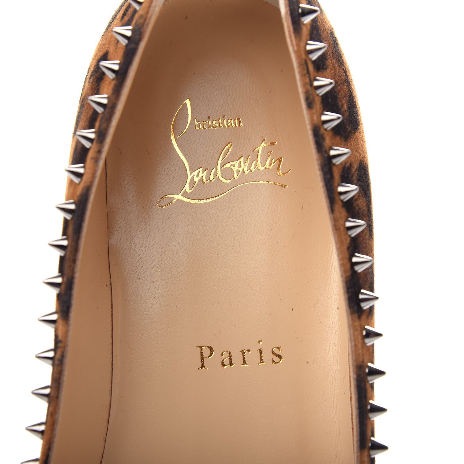 Christian Louboutin Veau Velours Anjalina Flats 37.5 Leo Gun Metal 8 of 10