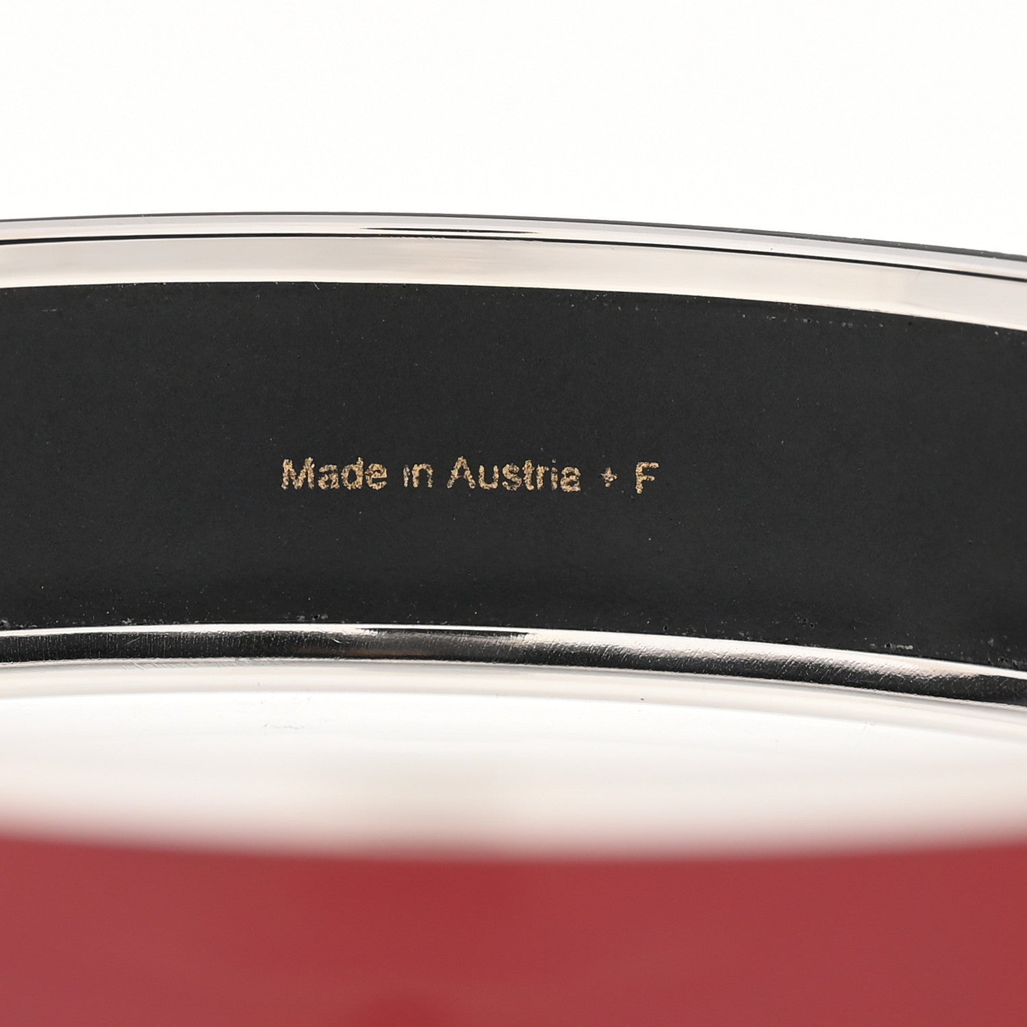 Hermes Enamel Printed Narrow Caleche Bracelet 62 Rouge H 5 of 6