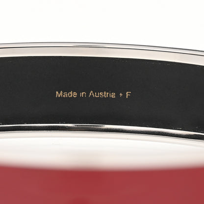 Hermes Enamel Printed Narrow Caleche Bracelet 62 Rouge H 5 of 6