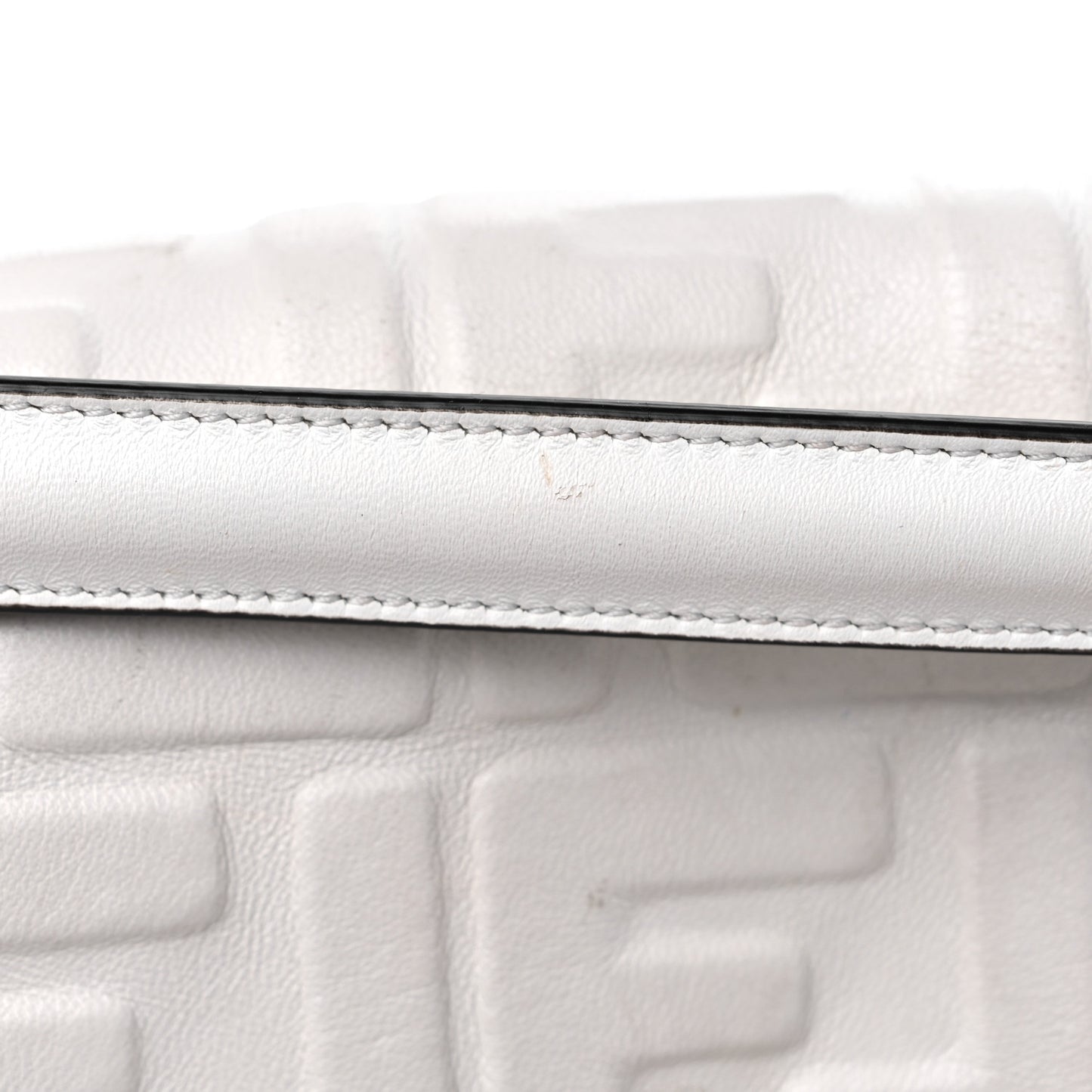 Nappa FF 1974 Embossed Baguette White