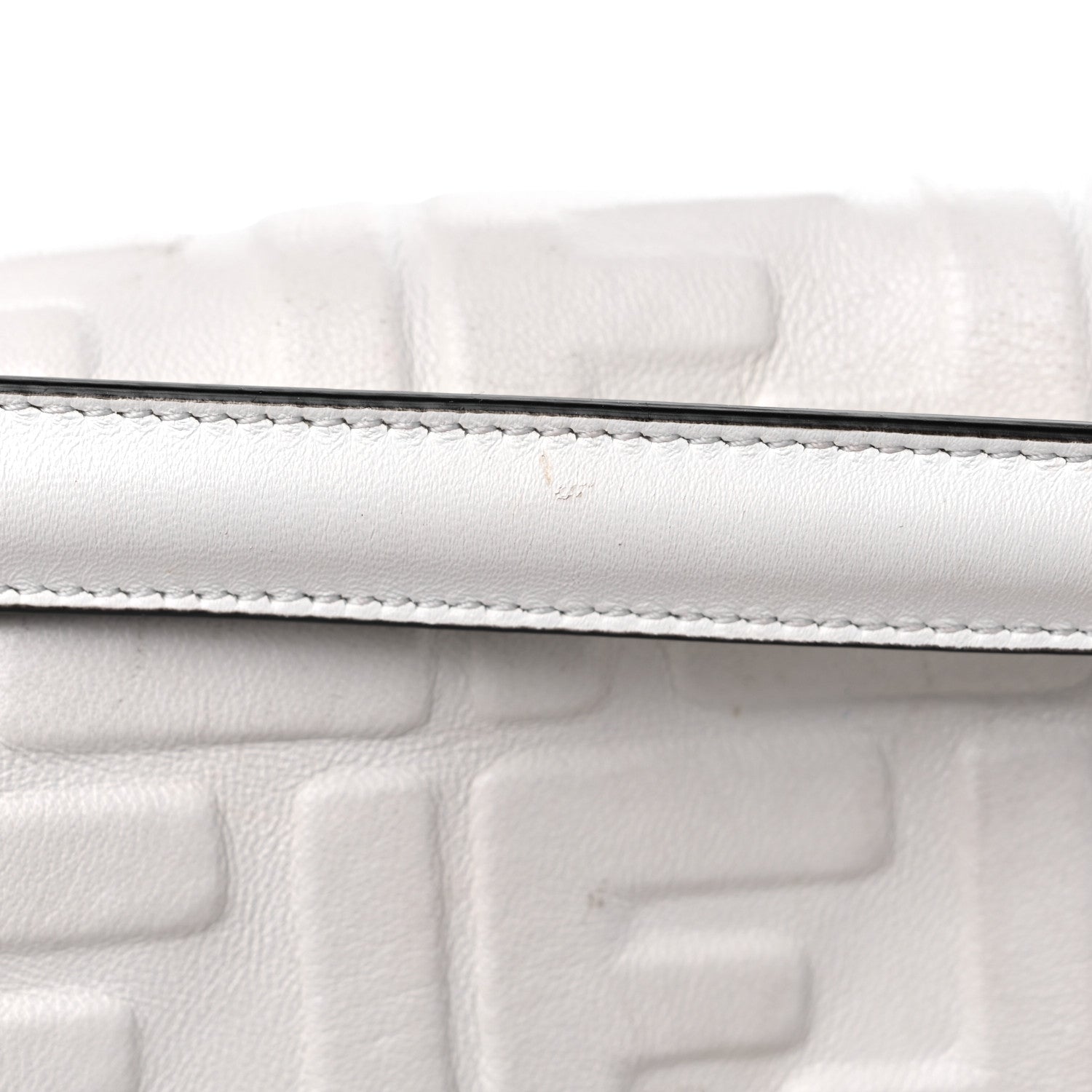 Fendi Nappa FF 1974 Embossed Baguette White 15 of 16