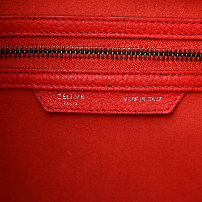 Celine Drummed Calfskin Mini Luggage Coquelicot 6 of 15