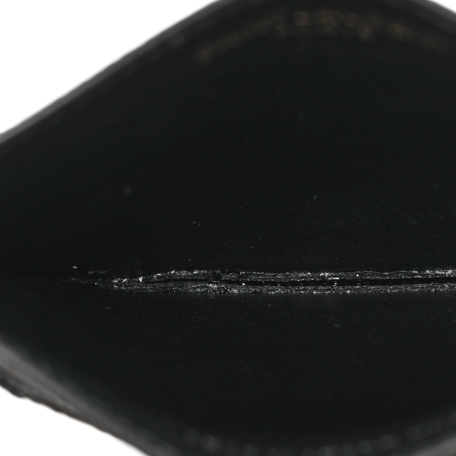 Saint Laurent Grain De Poudre Matelasse Chevron Monogram Credit Card Case Black 5 of 9